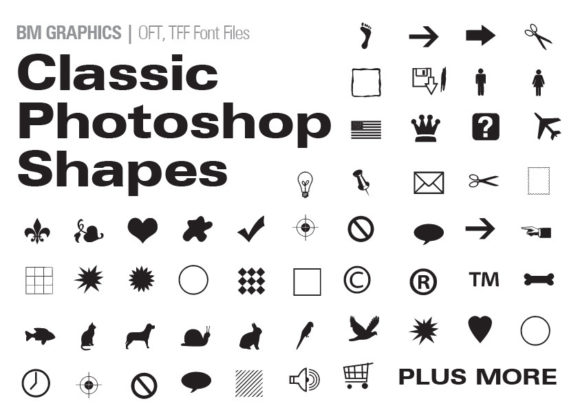 Classic Photoshop Shapes: A Versatile Dingbats Font for Editorial Design