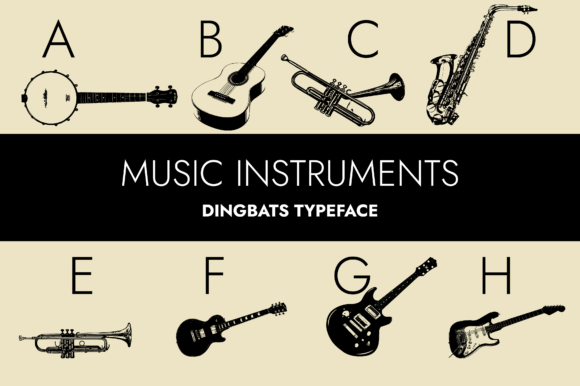 Music Instruments: A Cute Dingbats Font That Elevates Brand Typography